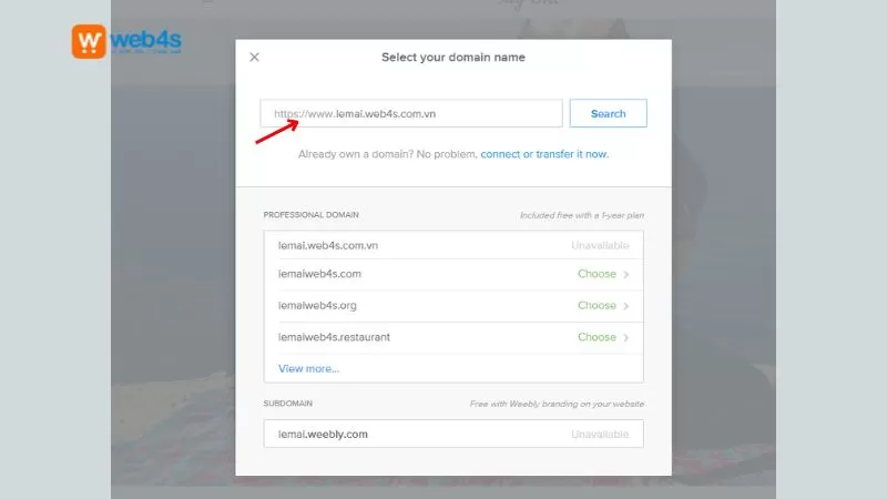 Điền đầy đủ thông tin website